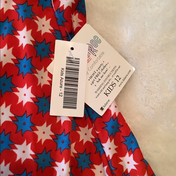 Lularoe girls skirt NWT Azure size 12 red white blue stretchy hang dry.❤️ - Picture 9 of 11